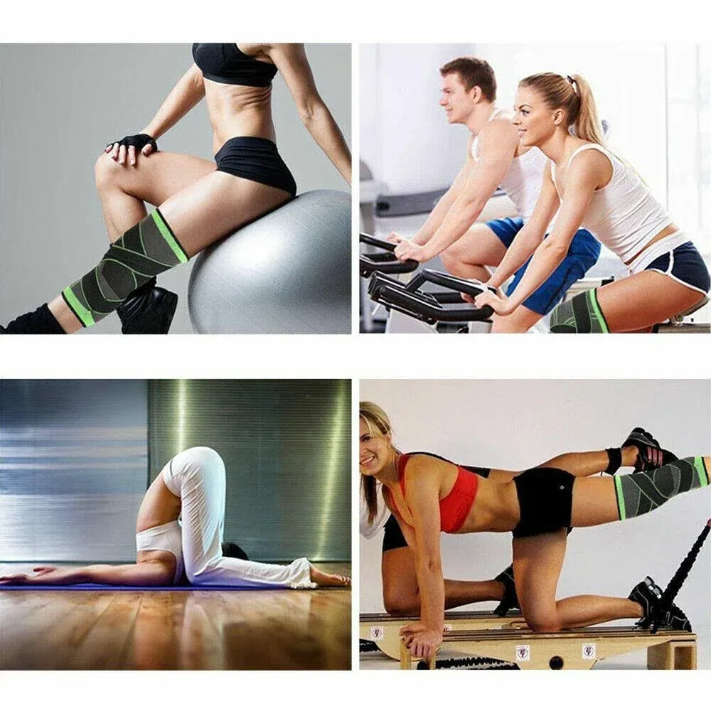 3D Weaving Knee Brace Breathable Sleeve Support Running Jogging Joint Pain Leg view 9