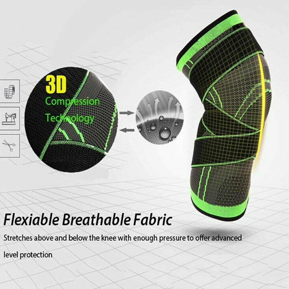3D Weaving Knee Brace Breathable Sleeve Support Running Jogging Joint Pain Leg view 13