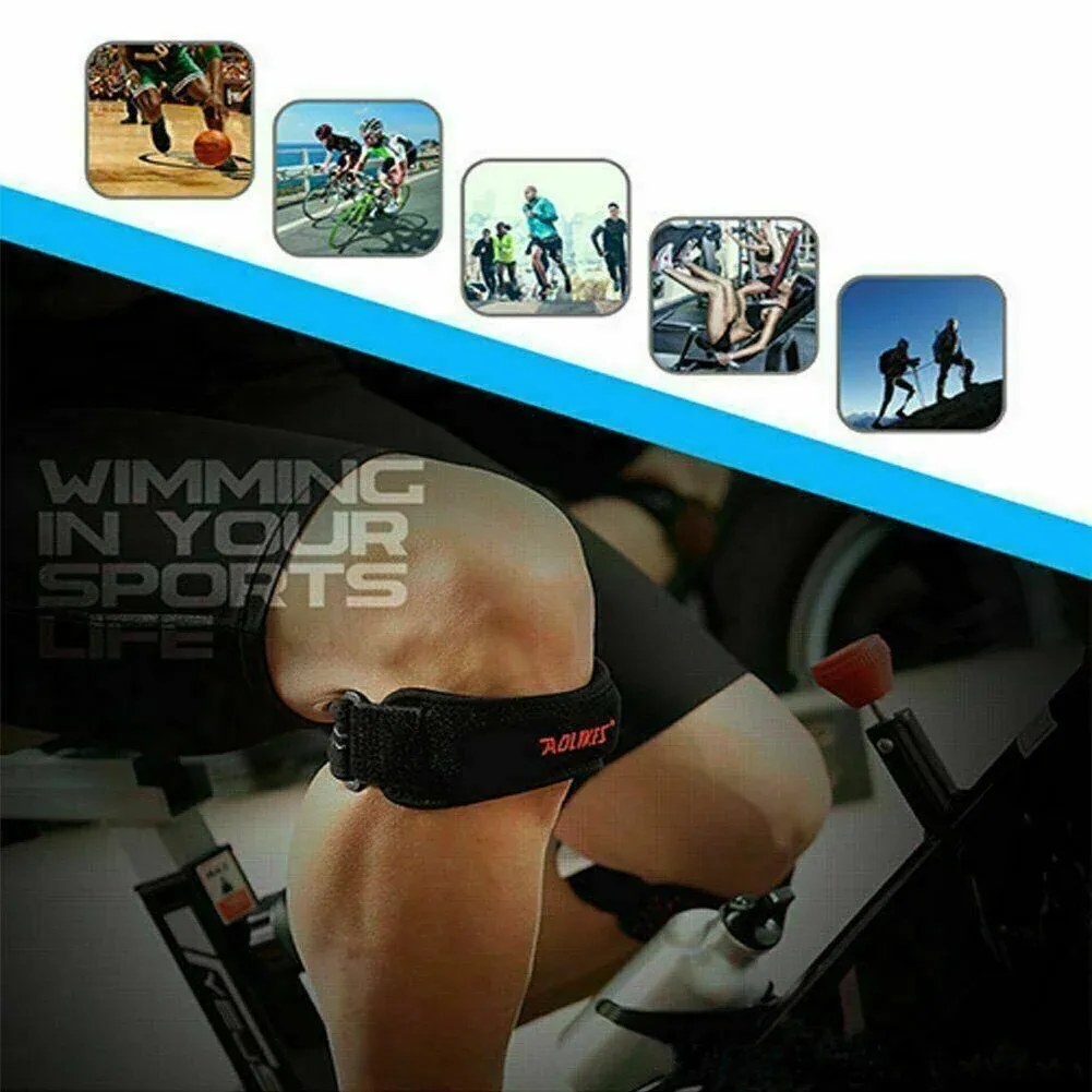 Aolikes Knee Strap Patella Jumper Gel Runner Tennis Sports Brace Support - Black view 5