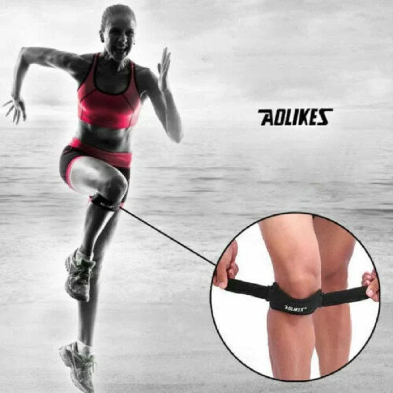 Aolikes Knee Strap Patella Jumper Gel Runner Tennis Sports Brace Support - Black view 7