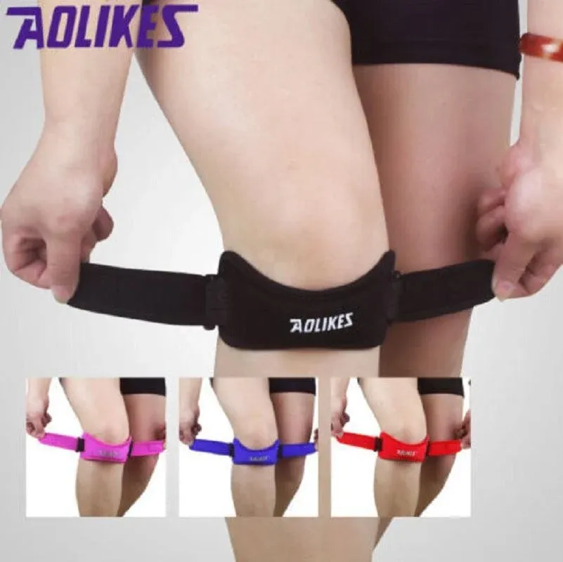 Aolikes Knee Strap Patella Jumper Gel Runner Tennis Sports Brace Support - Black view 11