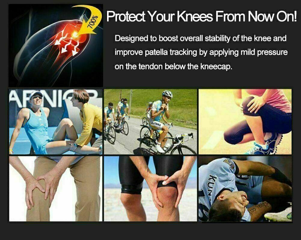 Aolikes Knee Strap Patella Jumper Gel Runner Tennis Sports Brace Support - Blue view 4