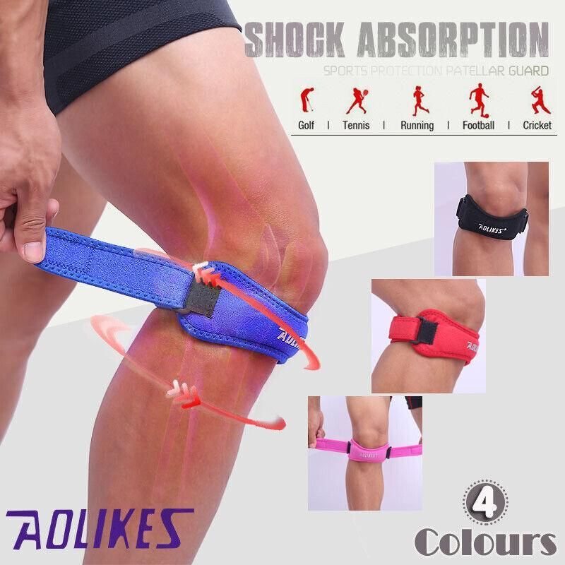 Aolikes Knee Strap Patella Jumper Gel Runner Tennis Sports Brace Support - Pink view 2