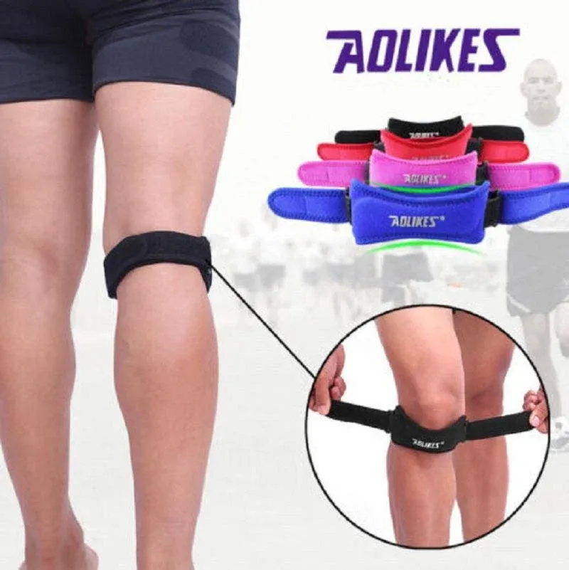Aolikes Knee Strap Patella Jumper Gel Runner Tennis Sports Brace Support - Pink view 9