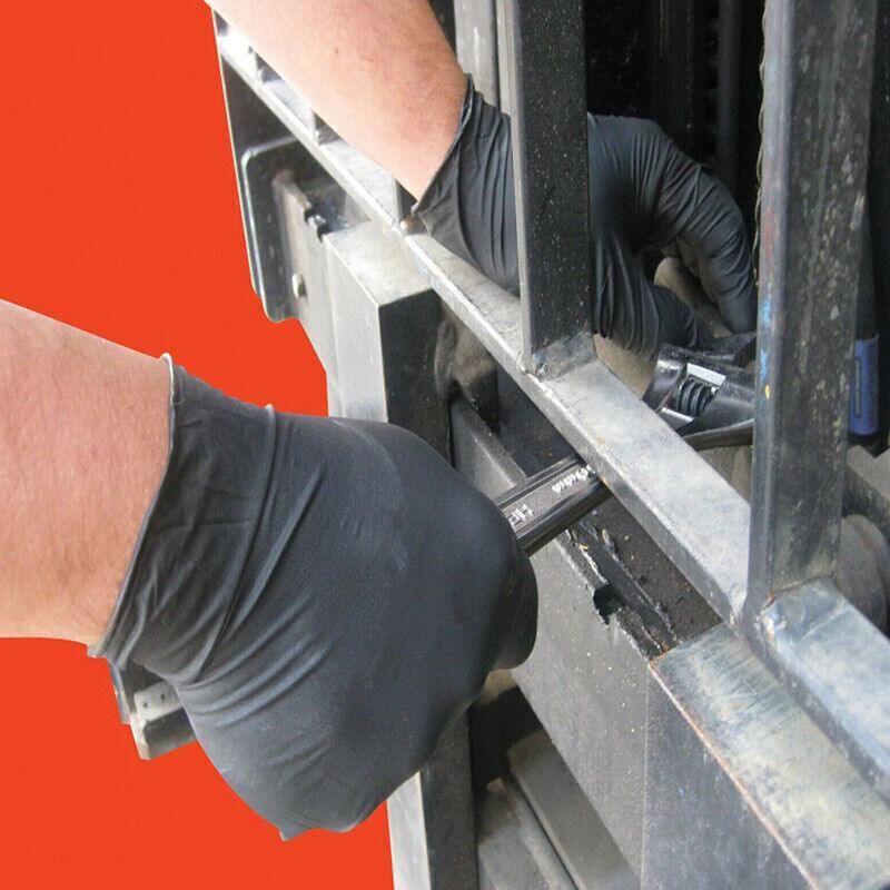 Thick Black Nitrile Gloves Industrial Mechanic Tattoo Tradie Rubber Protection - M view 5