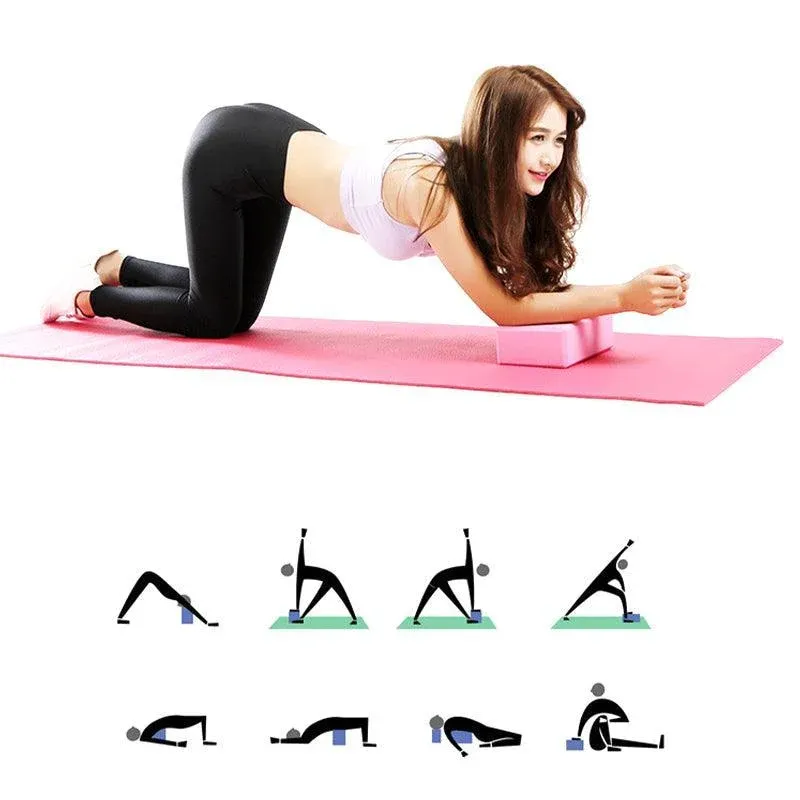2PCS Yoga Blocks Foam Brick Fitness Exercise Stretch Gym Pilates Tool view 4