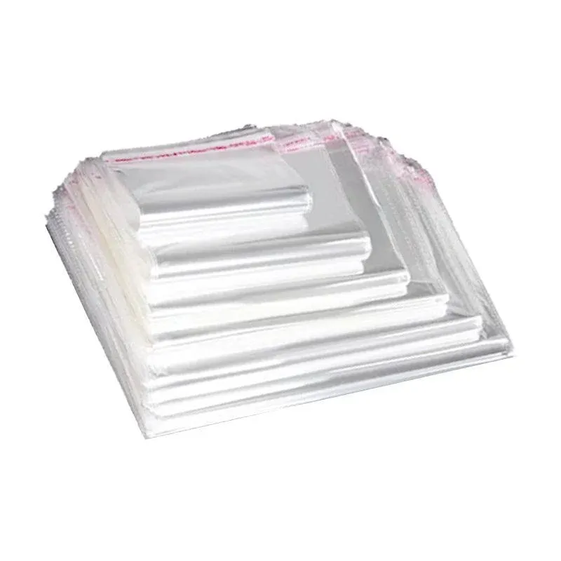 Multi-size Clear Self-Seal Cellophane Bags - Bulk Adhesive Opp - 11*20+4 view 3