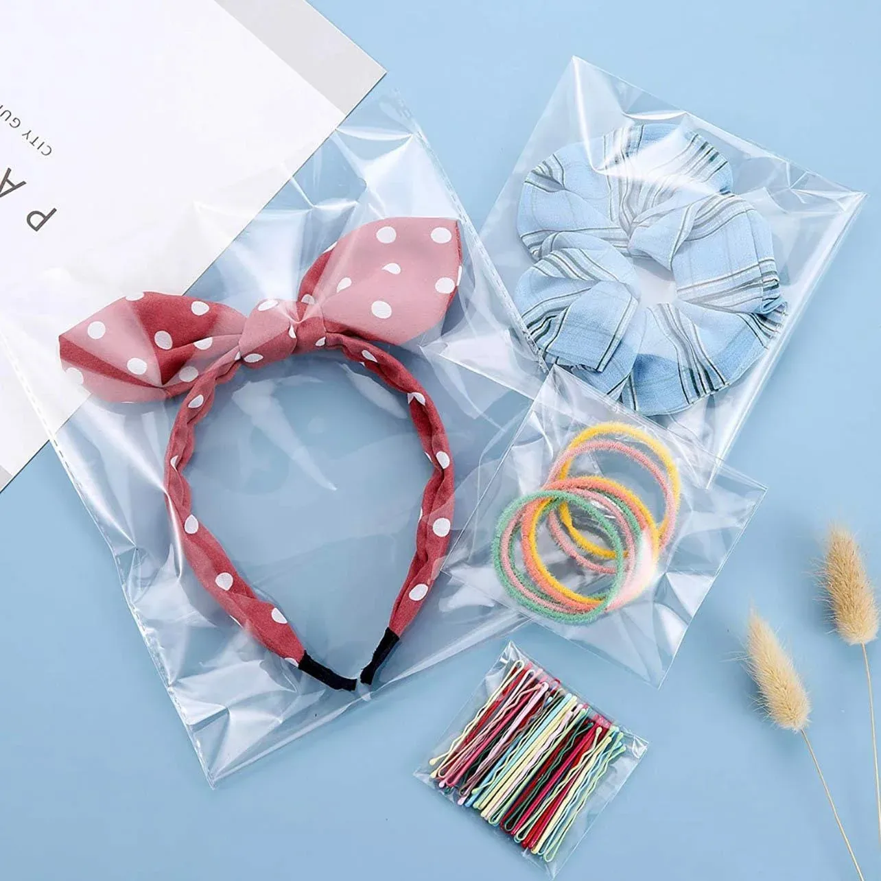 Multi-size Clear Self-Seal Cellophane Bags - Bulk Adhesive Opp - 11*20+4 view 10