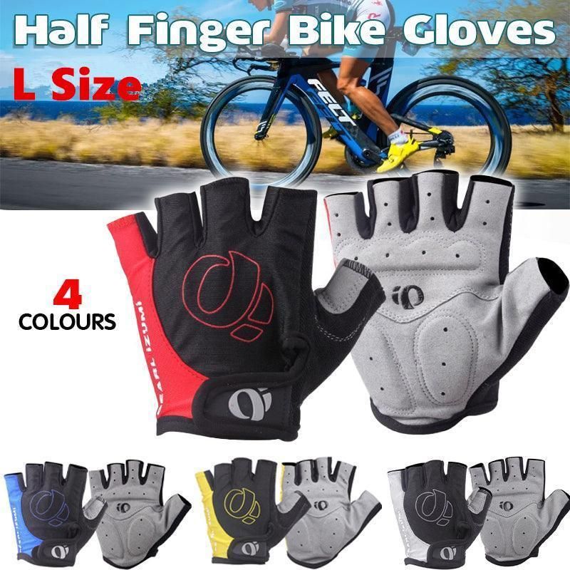 L Size Cycling Bicycle Half Finger Bike Gloves Unisex Anti Slip Padded - Blue view 2