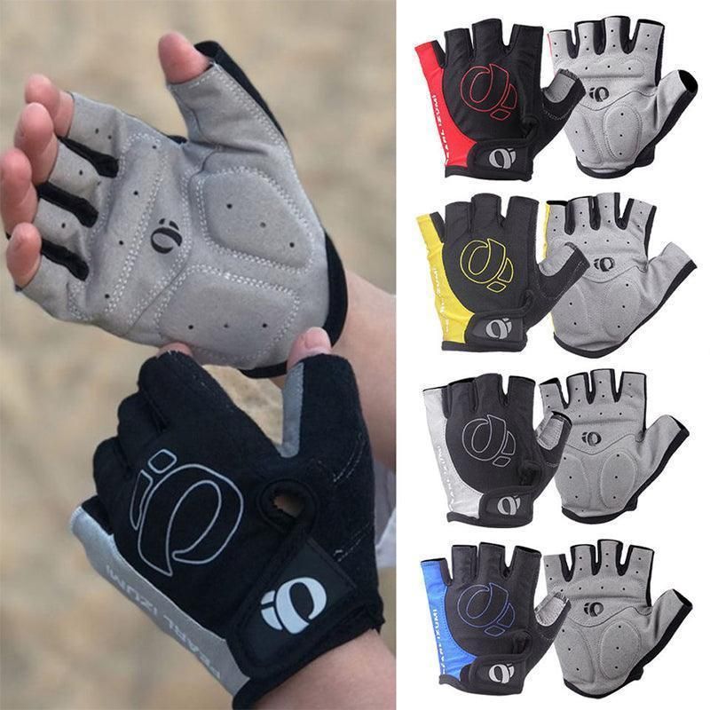 L Size Cycling Bicycle Half Finger Bike Gloves Unisex Anti Slip Padded - Blue view 10