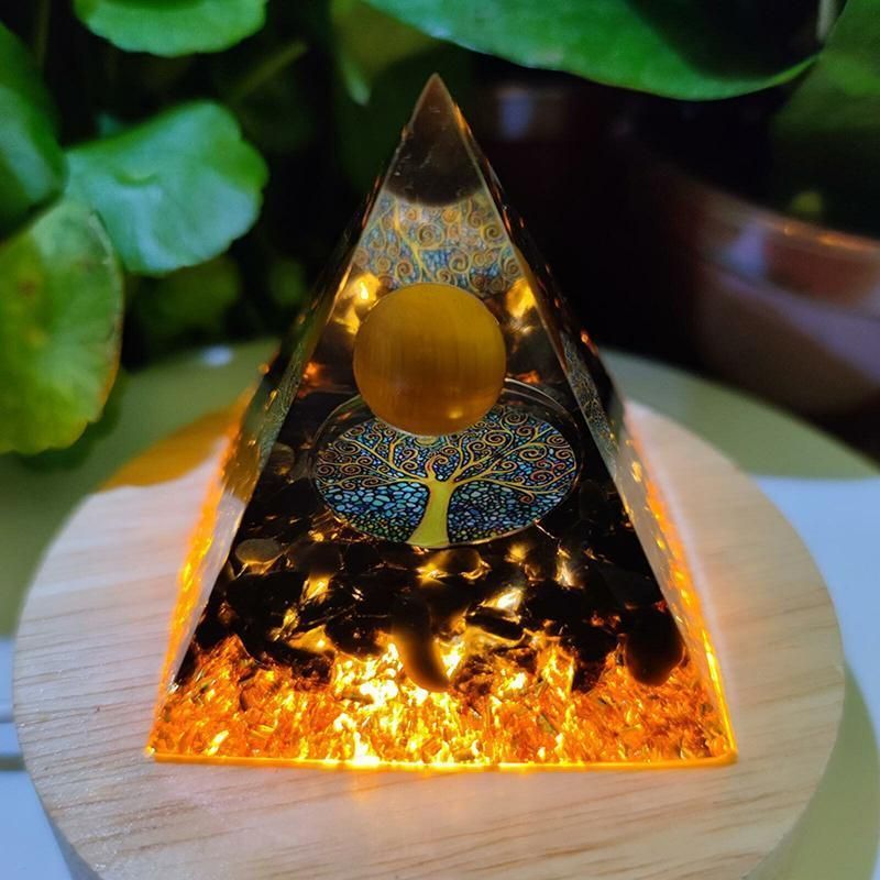 Amethyst Crystal Sphere Orgonite Pyramidamp Obsidians - Black Brown(60mmx60mm) view 8