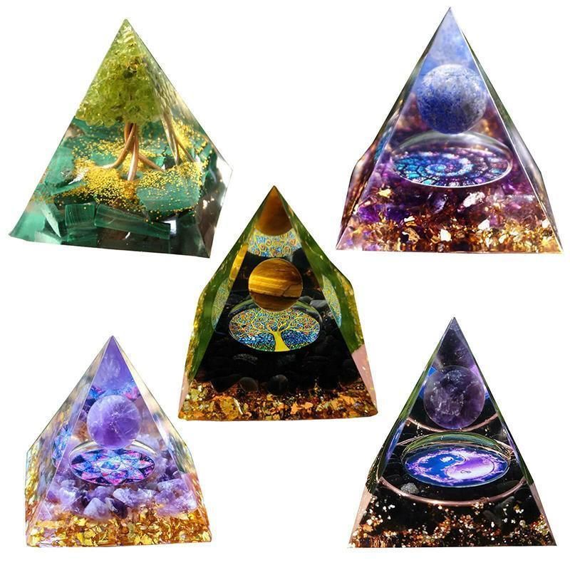 Amethyst Crystal Sphere Orgonite Pyramidamp Obsidians - Black Brown(60mmx60mm) view 10