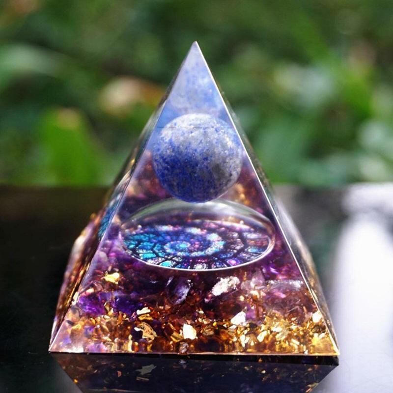 Amethyst Crystal Sphere Orgonite Pyramidamp Obsidians - Black Brown(60mmx60mm) view 11