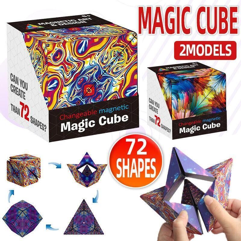 Variety Changeable Magnetic Magic Cube 3D Hand Flip Puzzle Anti Stress Toys view 2