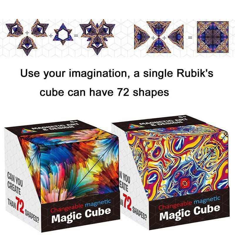 Variety Changeable Magnetic Magic Cube 3D Hand Flip Puzzle Anti Stress Toys view 9
