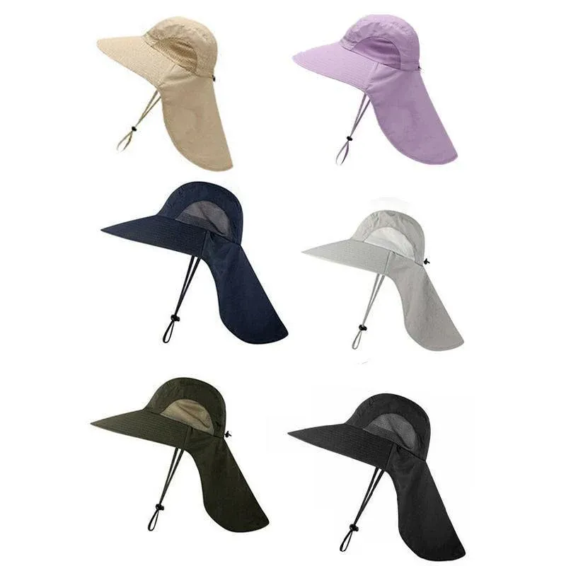 1x Neck Flap Cap Unisex Outdoor Sport Fishing Hat Sun Protection Wide Brim view 3