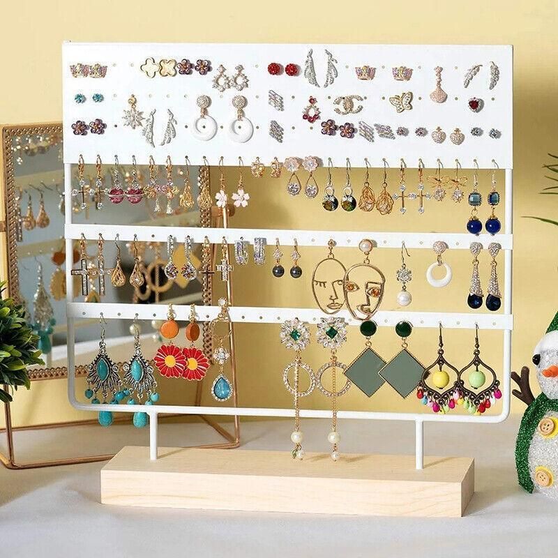Earring Stand Display Rack 3-Tier Ear Stud Holder Jewelry Organizer 144 Holes view 5
