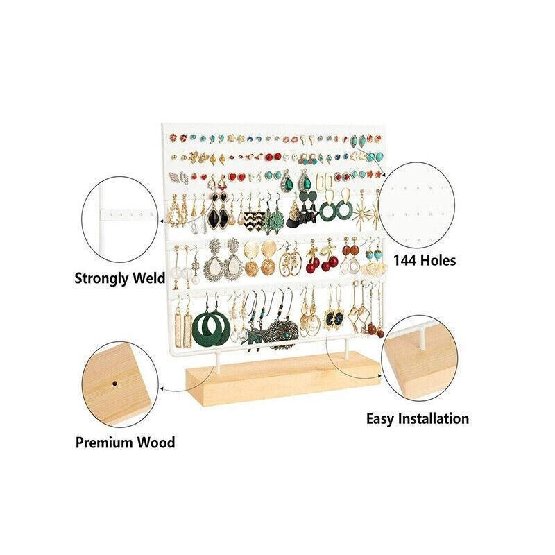 Earring Stand Display Rack 3-Tier Ear Stud Holder Jewelry Organizer 144 Holes view 11