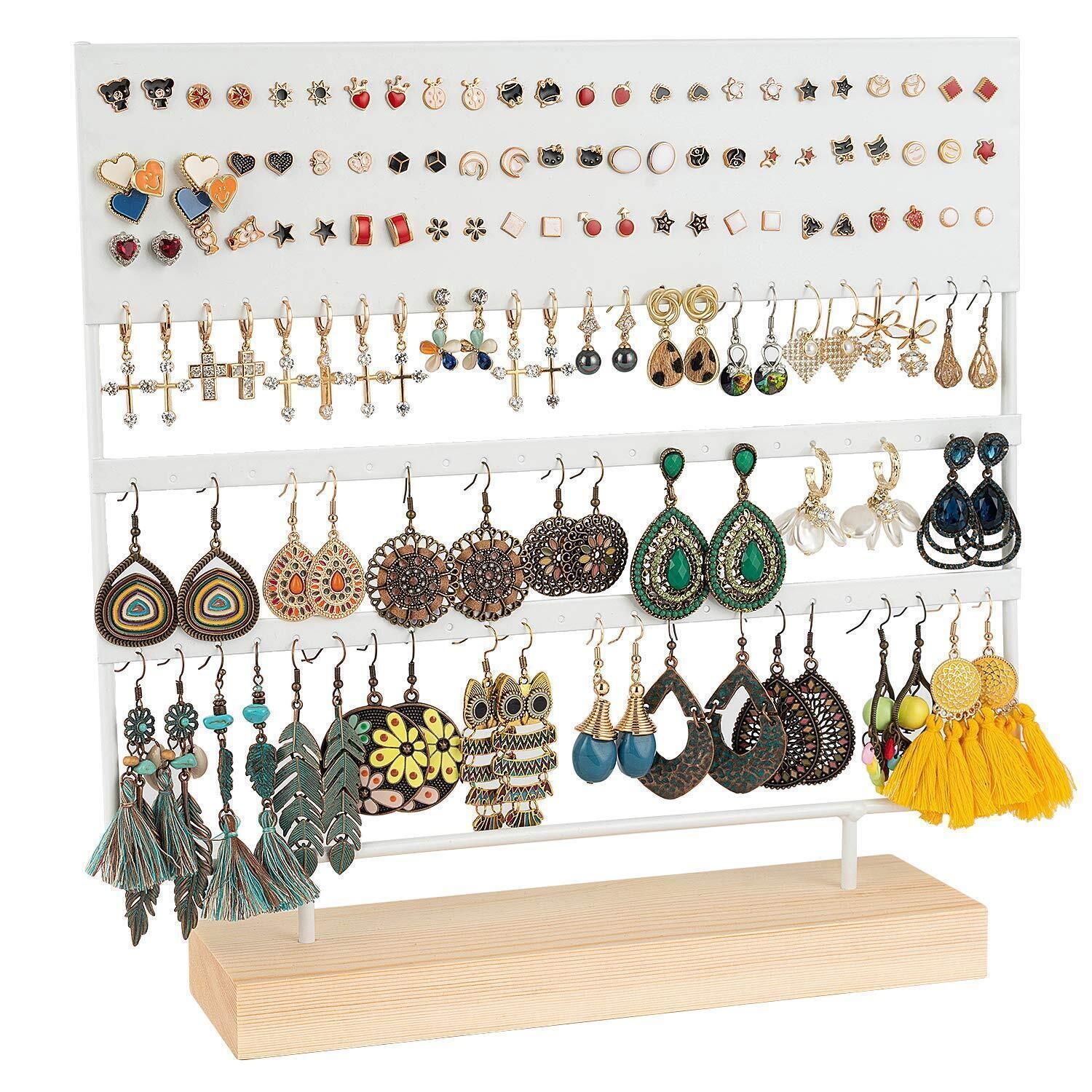 Earring Stand Display Rack 3-Tier Ear Stud Holder Jewelry Organizer 144 Holes view 13