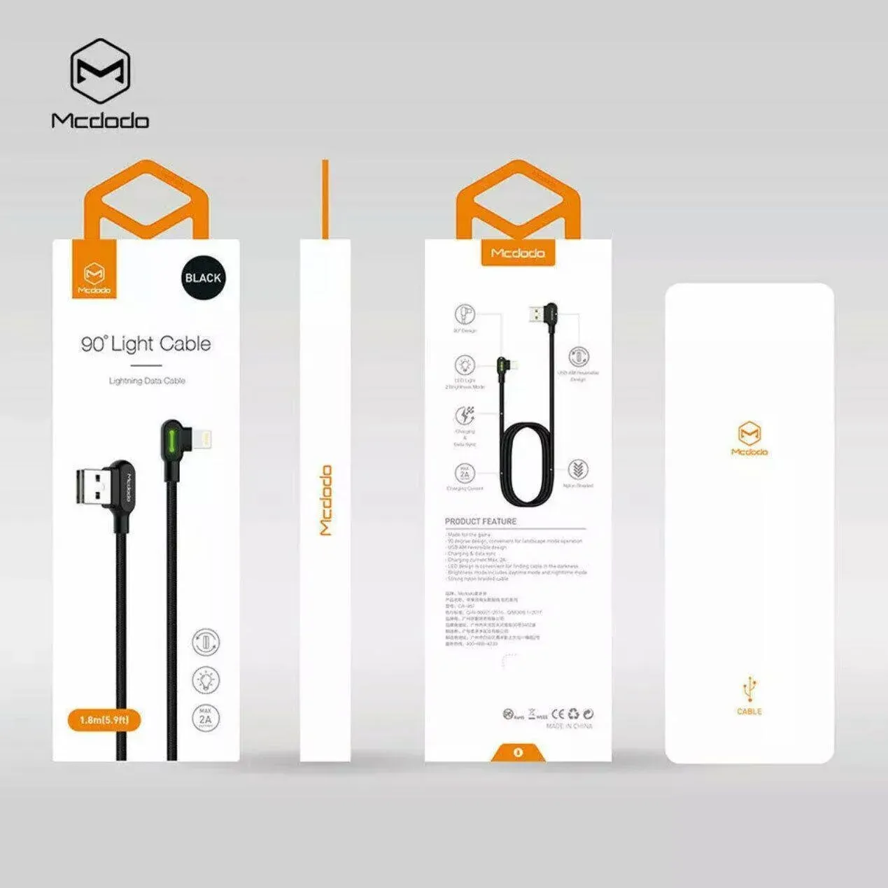 Mcdodo Fast Usb Cable Heavy Duty Charging Syn Charger Iphone 90 Degree Angle view 13
