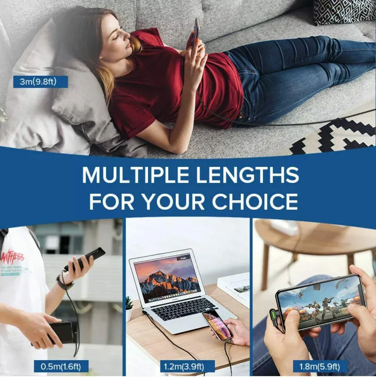 Mcdodo Fast Usb Cable Heavy Duty Charging Syn Charger Iphone 90 Degree Angle - 3m view 11