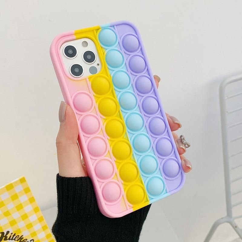Rainbow Pop Fidget Toys Push It Bubble Phone Case For iPhone 7 8 Plus X XR 11 view 10