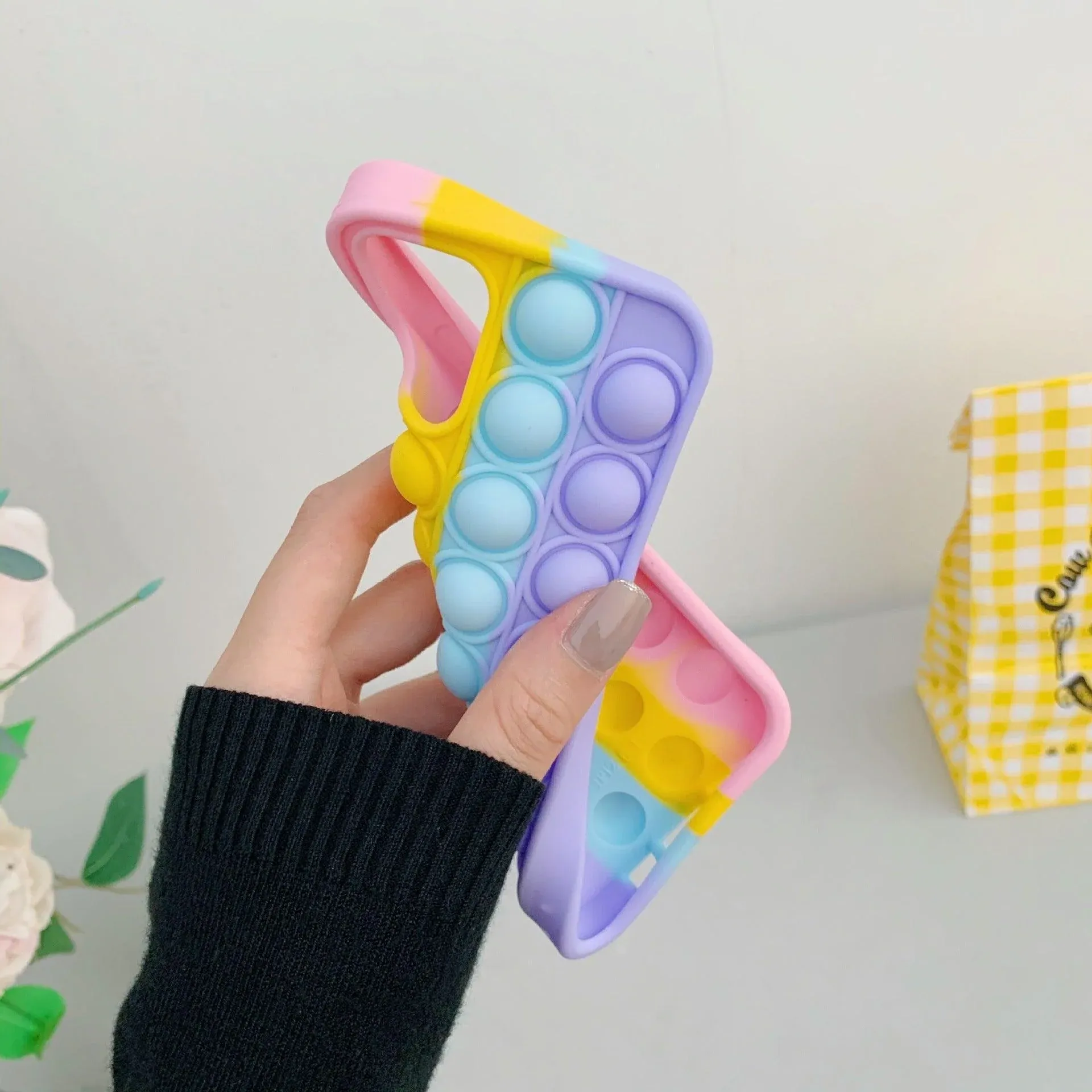 Rainbow Pop Fidget Toys Push It Bubble Phone Case For iPhone 7 8 Plus X XR 11 view 11