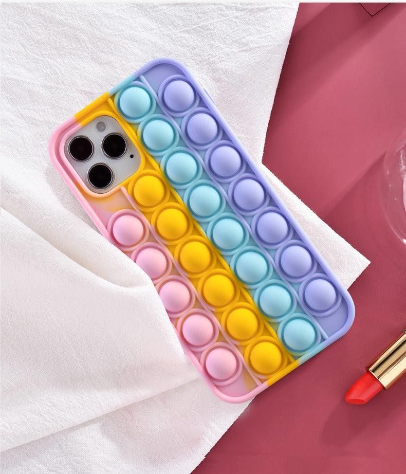 Rainbow Pop Fidget Toys Push It Bubble Phone Case For iPhone 7 8 Plus X XR 11 view 9