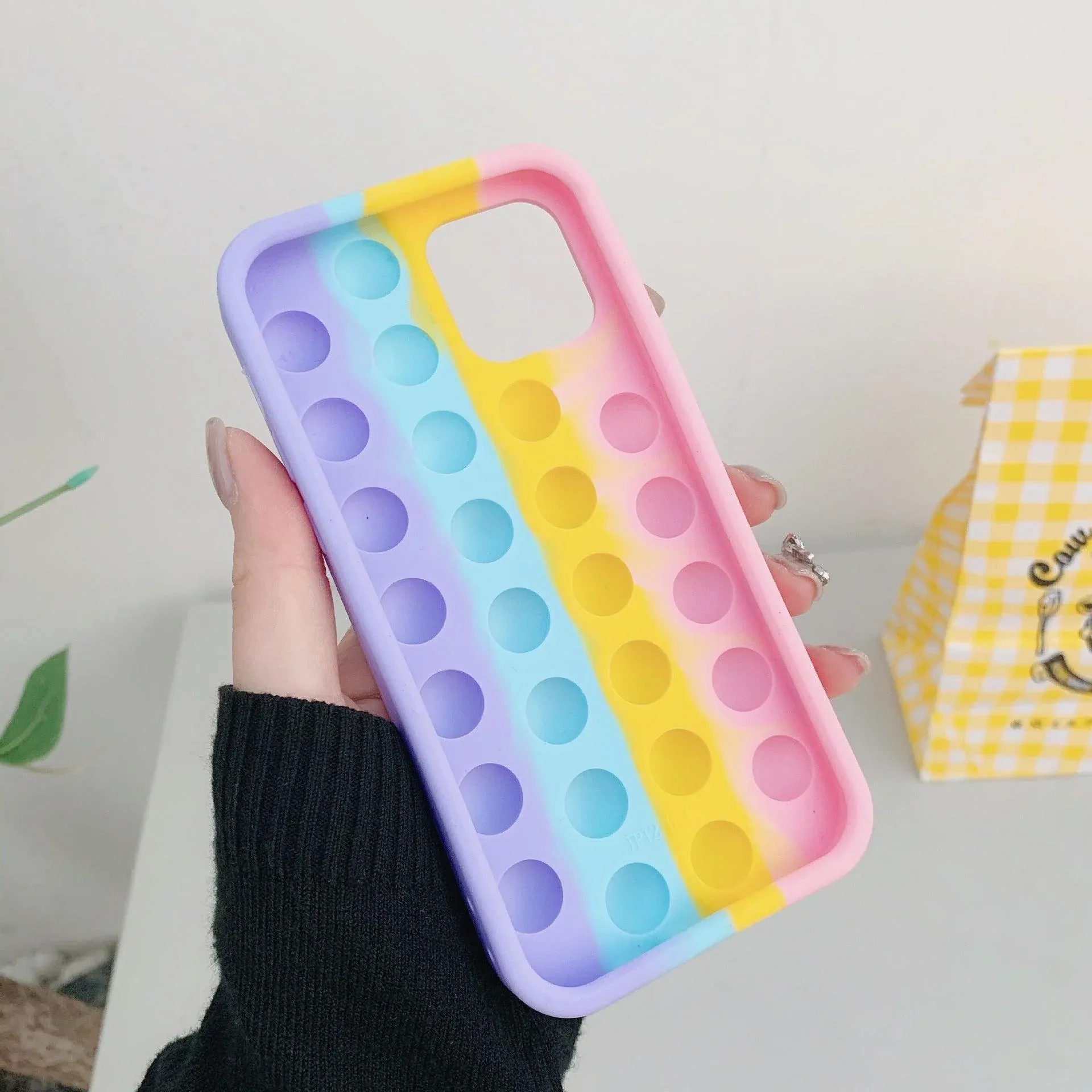 Rainbow Pop Fidget Toys Push It Bubble Phone Case For iPhone 7 8 Plus X XR 11 view 7