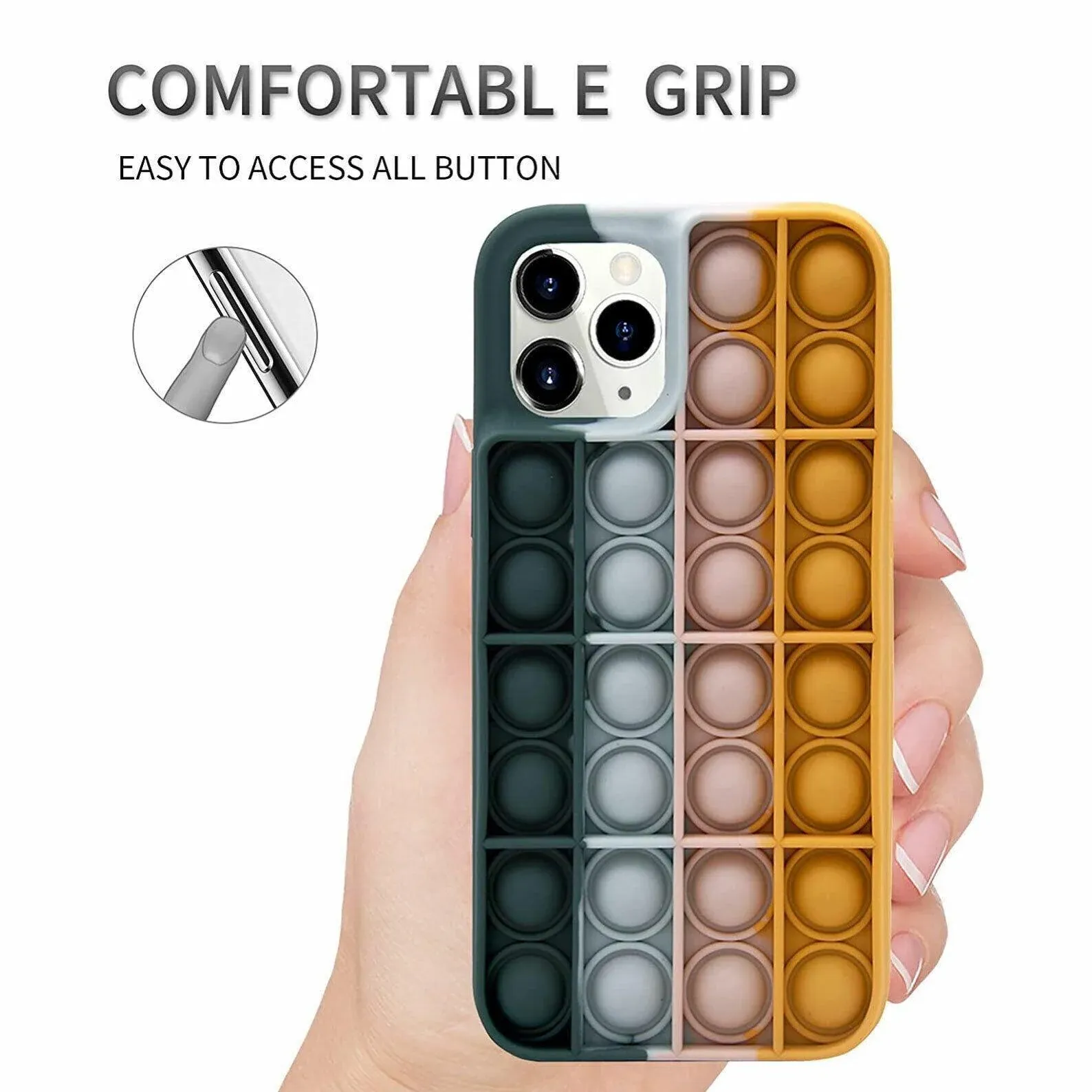 Blue-White Pop Fidget Toys Push It Bubble Phone Case For Iphone - iPhone X/XS view 4