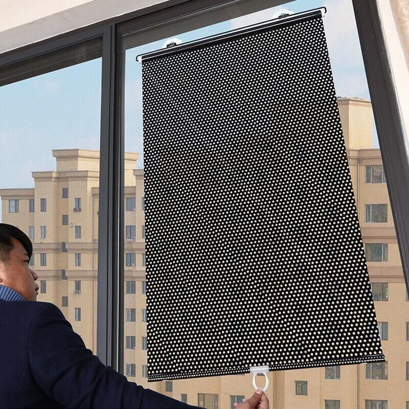 Black Roller Blinds Suction Cup Sunshade Blackout Curtains Car Home Window view 7