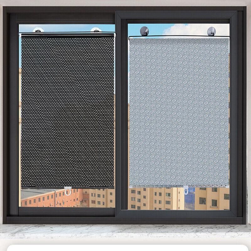 Black Roller Blinds Suction Cup Sunshade Blackout Curtains Car Home Window view 5