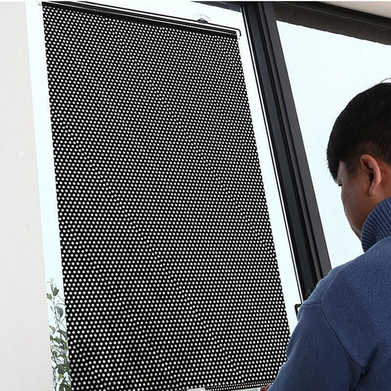 Black Roller Blinds Suction Cup Sunshade Blackout Curtains Car Home Window view 11