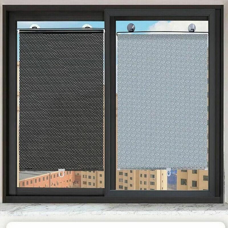 Silver Roller Blinds Suction Cup Sunshade Blackout Curtains Car Home Window view 4