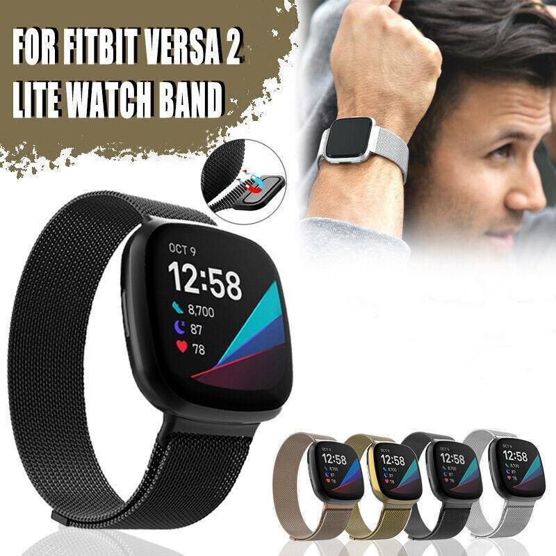 For Fitbit Versa 2 Lite Watch Band Strap Sports Metal Wristband Replacement view 2