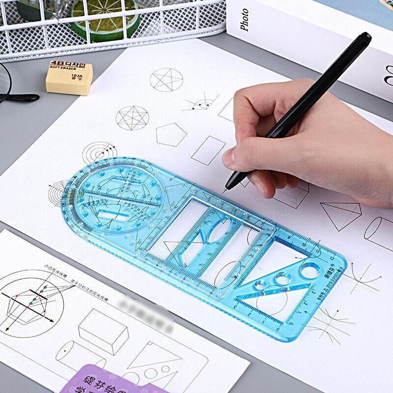 Multifunctional Geometric Ruler Student Mathematics Drawing Tools School view 5