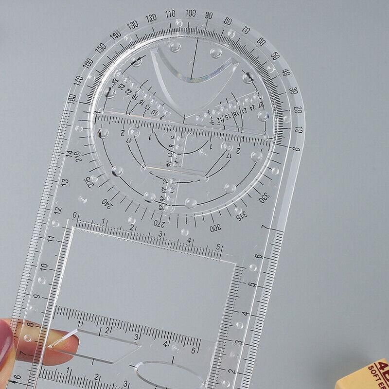 Multifunctional Geometric Ruler Student Mathematics Drawing Tools School view 8