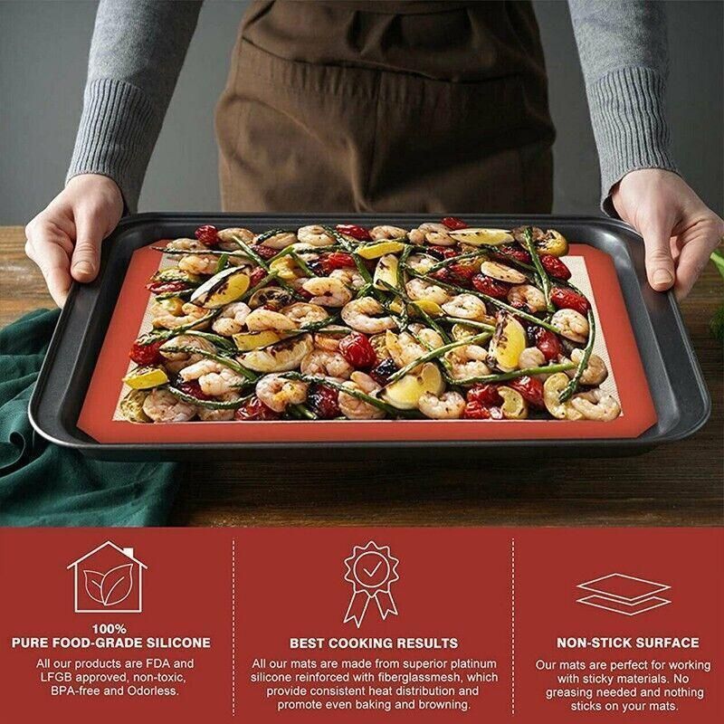 Silicone Baking Mat Non Stick Reusable Sheet for Pastry Dough Cookie Oven view 6
