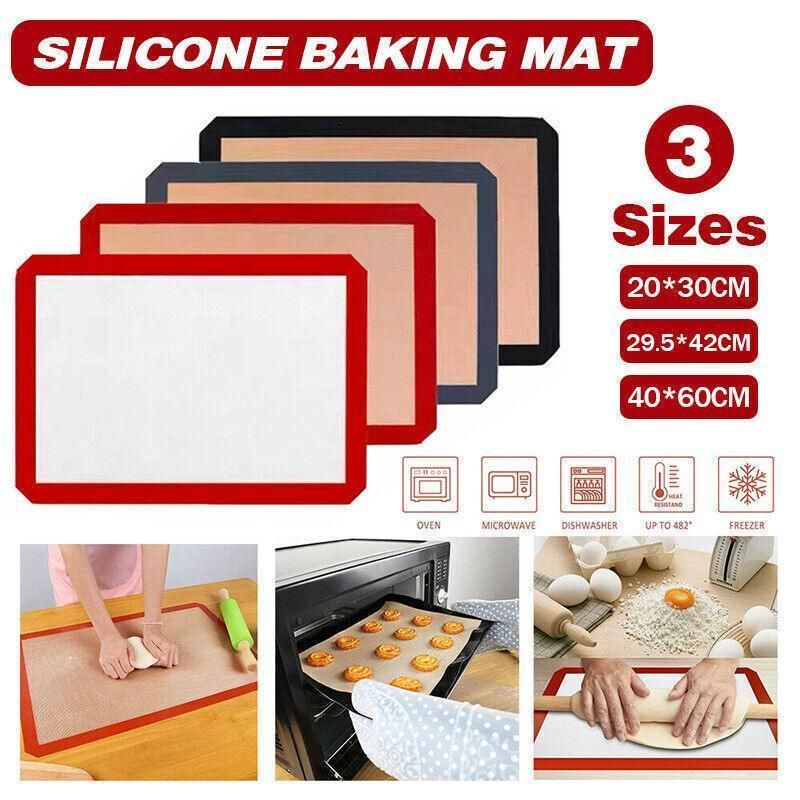 Silicone Baking Mat Non Stick Reusable Sheet for Pastry Dough Cookie Oven view 2