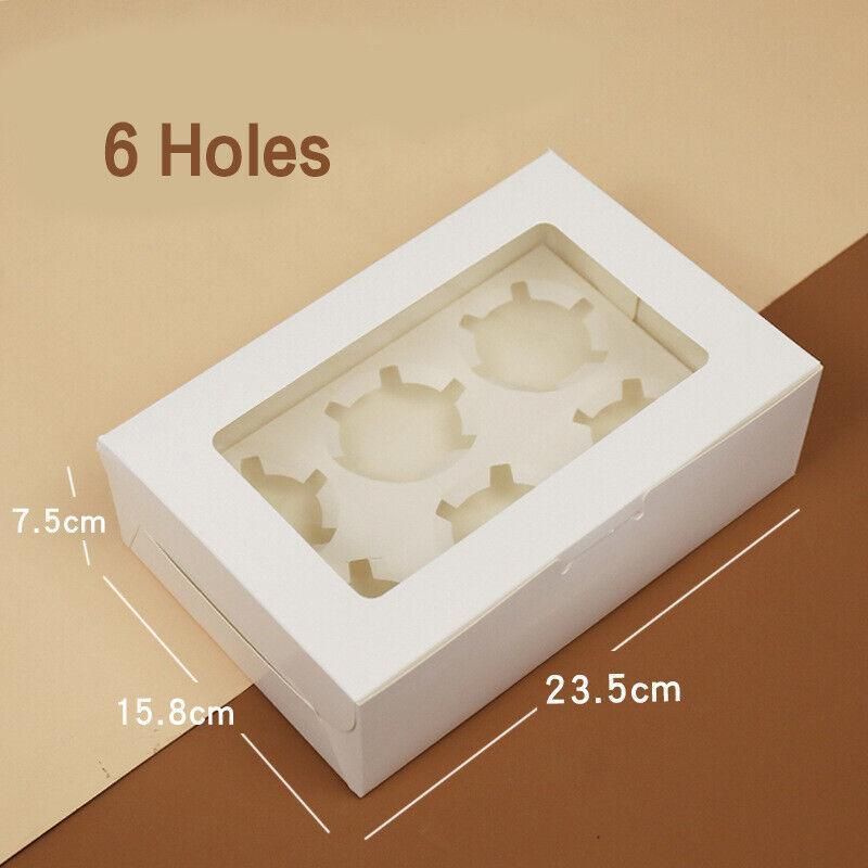 Cupcake Box Cases 1/2/4/8/12 Holes Window Face Cases Party Wedding Muffin view 7