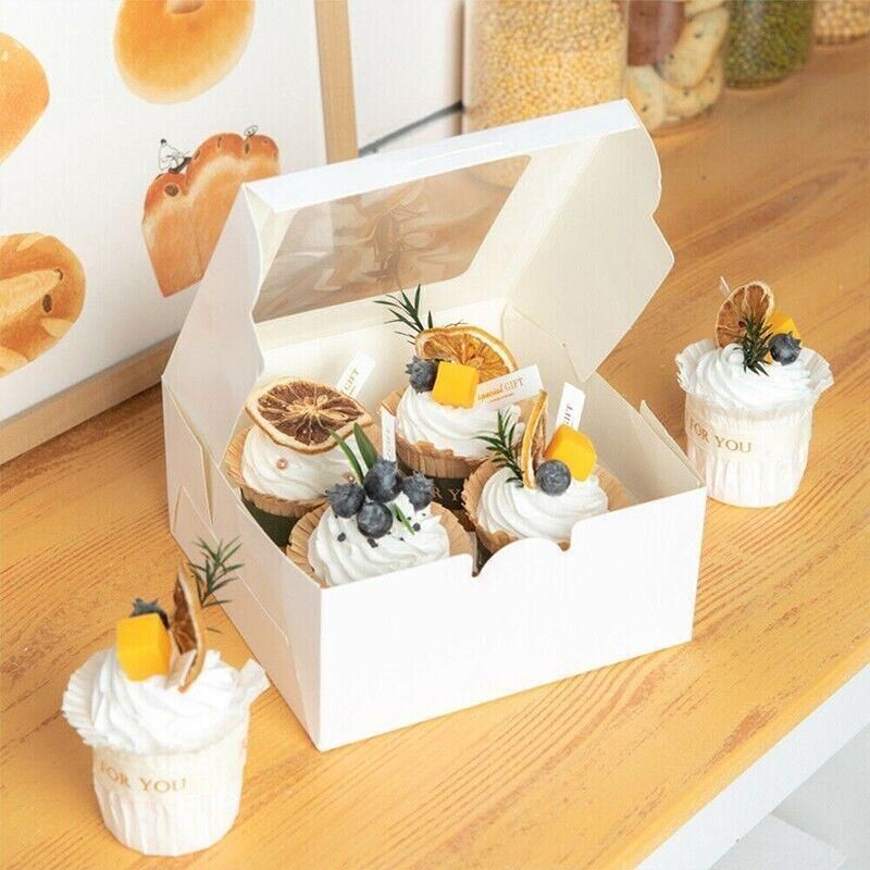 Cupcake Box Cases 1/2/4/8/12 Holes Window Face Cases Party Wedding Muffin view 13