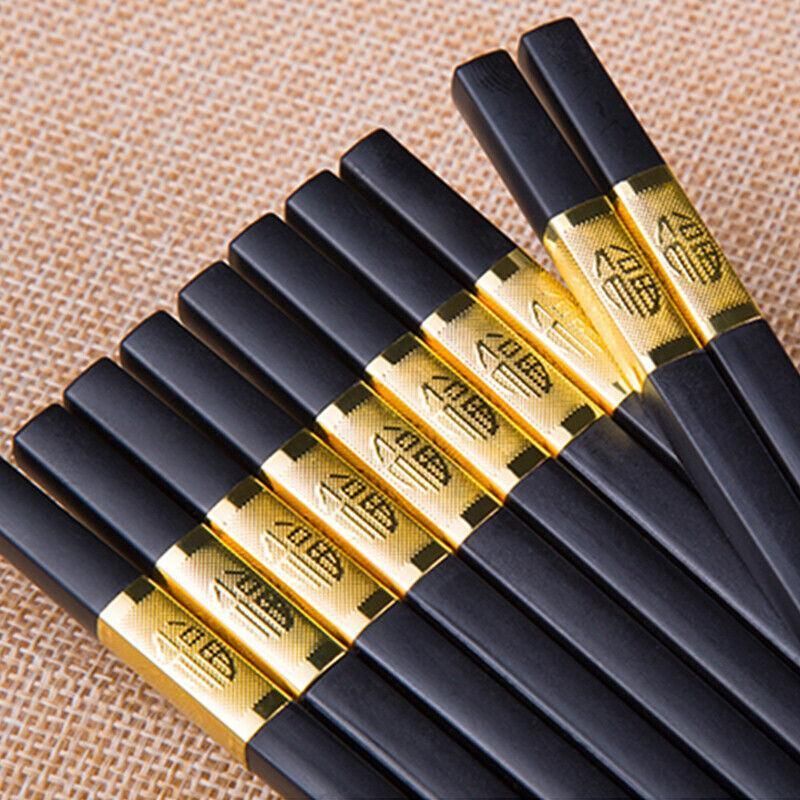 10Pairs Premium Fiberglass Reusable Chopsticks - Dishwasher Safe - Golden-2 view 5