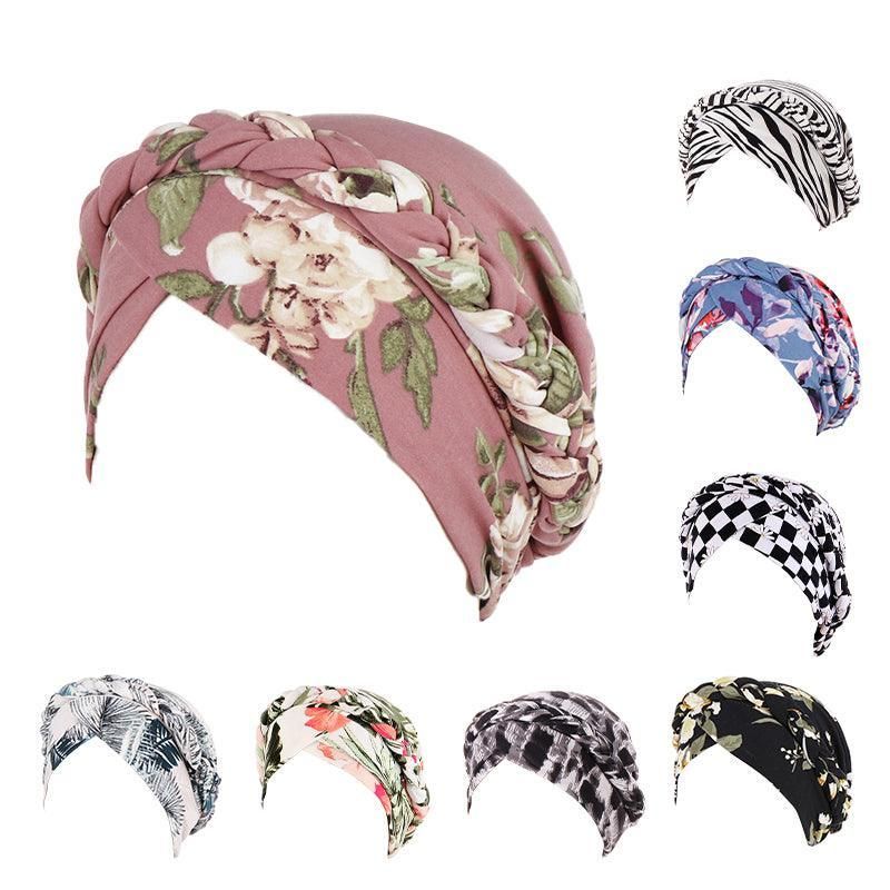 Women Floral Turban Head Wrap Cap Comfortable Chemo Headscarf Headwear - Pink view 3