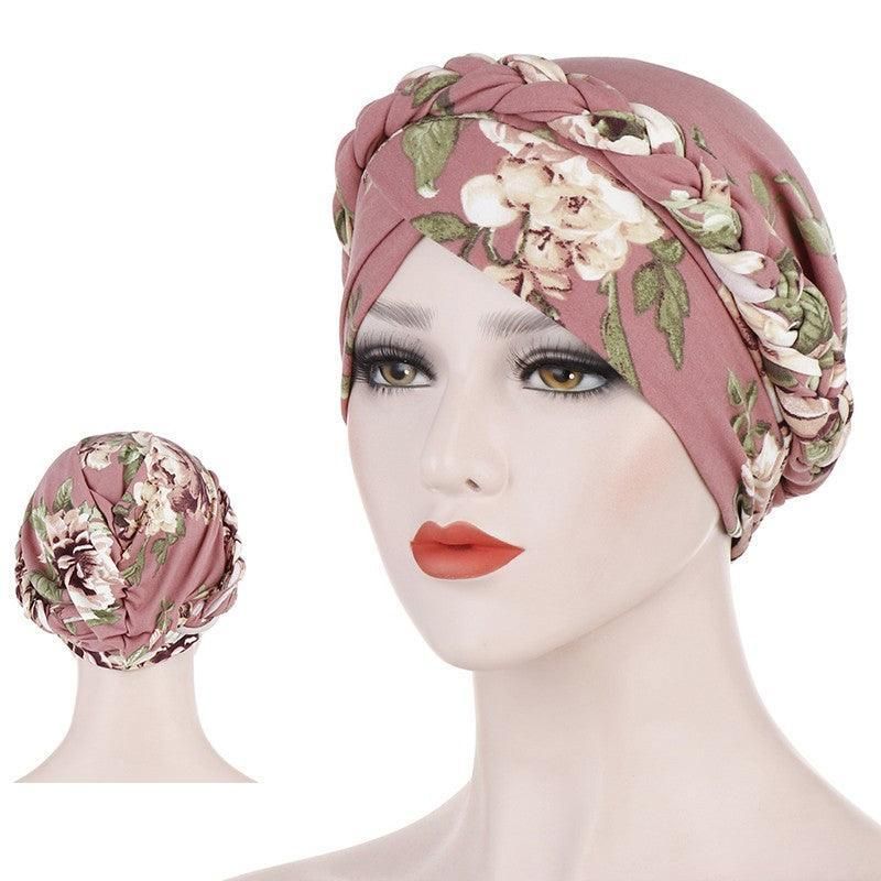 Women Floral Turban Head Wrap Cap Comfortable Chemo Headscarf Headwear - Pink view 5
