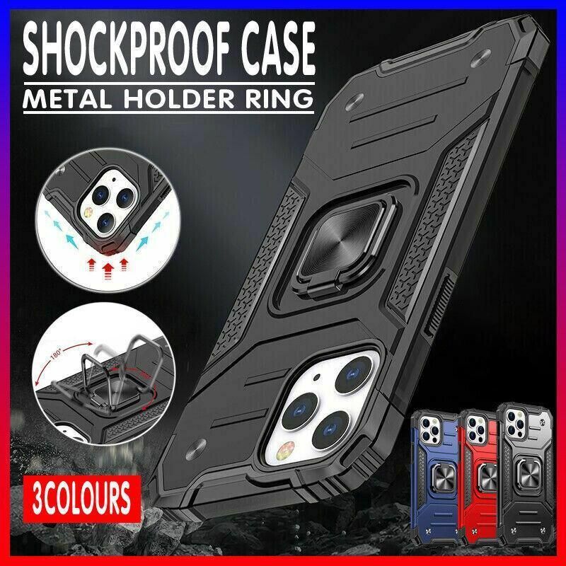 Shockproof Ring Case For iPhone 14 Plus Blue/Black/Red - Blue view 2