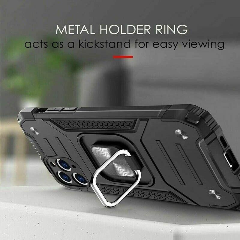 Shockproof Ring Case For iPhone 14 Plus Blue/Black/Red - Blue view 4