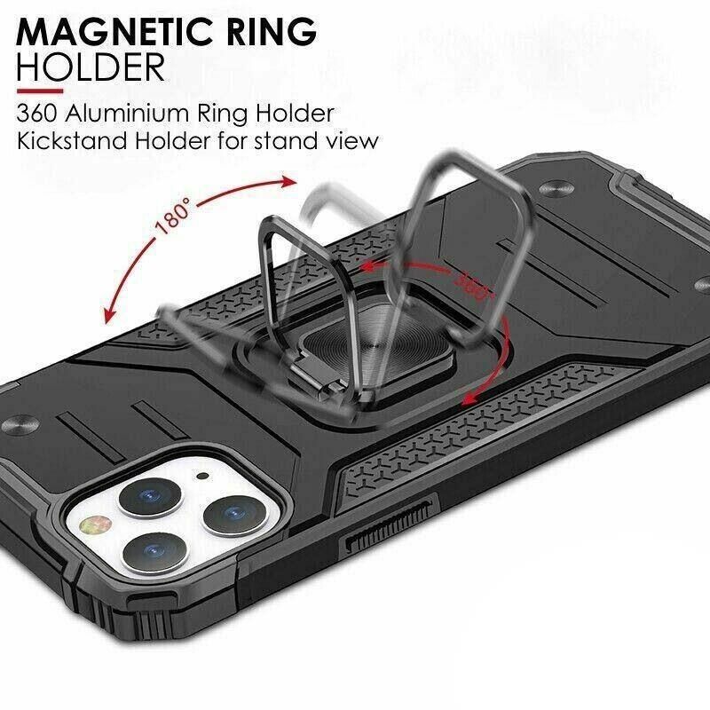 Shockproof Ring Case For iPhone 14 Plus Blue/Black/Red - Blue view 5