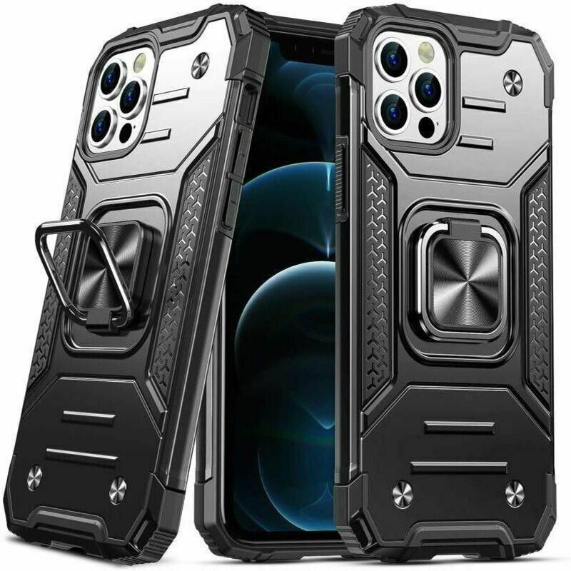 Shockproof Ring Case For iPhone 14 Plus Blue/Black/Red - Blue view 9