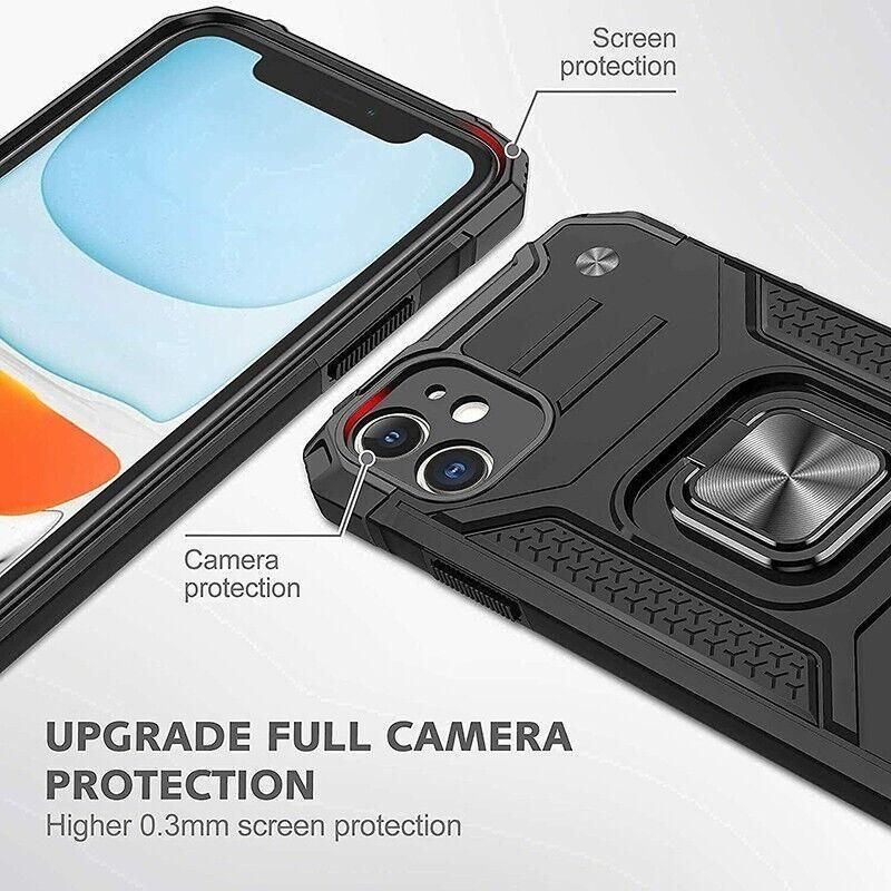 Shockproof Ring Case For iPhone 14 Plus Blue/Black/Red - Blue view 11