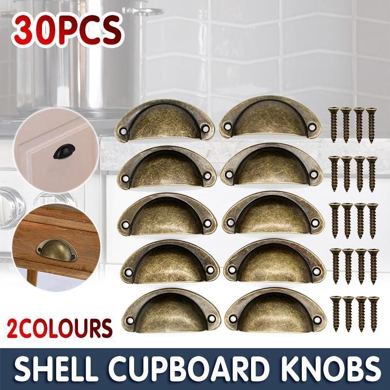 30X Modern Cup Cabinet Handle Knob Drawer Furniture Door Pull Shell Cupboard view 2